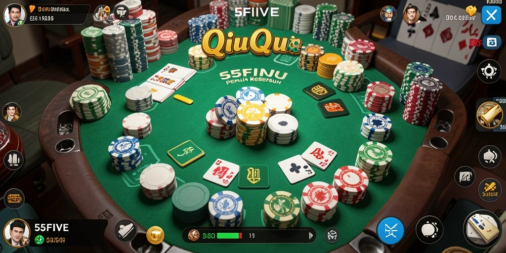 Tampilan gameplay QiuQiu yang menarik dalam 55FIVE.