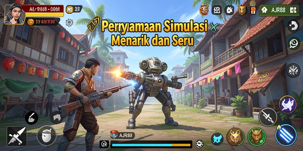 Screenshot utama AJR88 menampilkan gameplay simulasi yang mendalam dan interaktif.