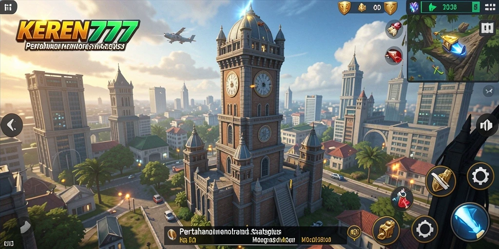 Gameplay menara pertahanan KEREN777 yang menantang dan seru.