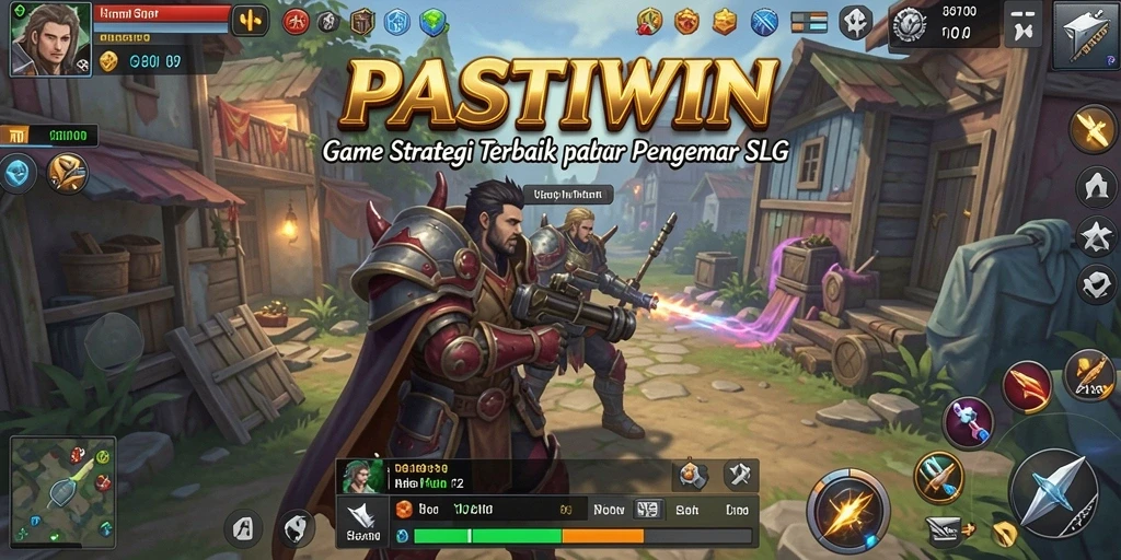 Screenshot utama PASTIWIN menampilkan aksi strategis yang menarik.