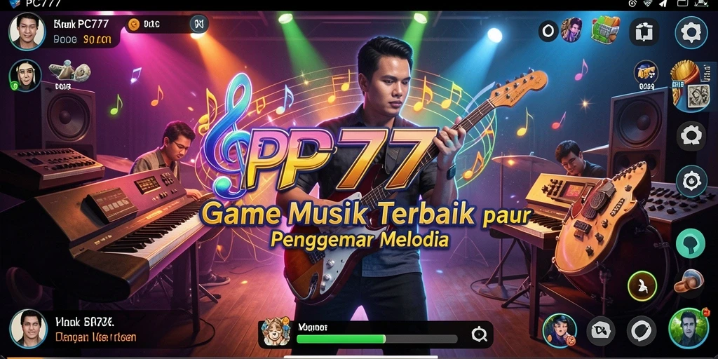 Screenshot utama PC777 menampilkan serunya bermain musik.