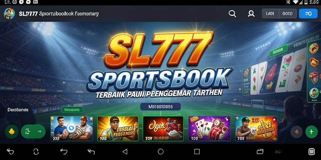 Tampilan antarmuka pengguna aplikasi Sportsbook SL777 yang menarik.